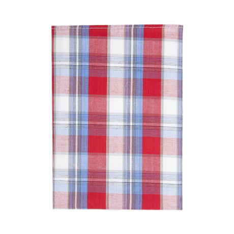 Designer Plaid Pocket Square // Red