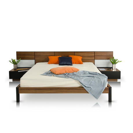 Modrest Rondo Modern Bed + Nightstands (Queen)
