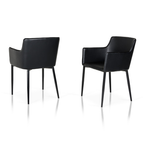 Modrest Agena Modern Black Leatherette Dining Chair