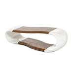 Modrest Tyra Contemporary White + Walnut Coffee Table