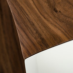 Modrest Tyra Contemporary White + Walnut Coffee Table
