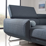 Divani Casa Pierce Modern Blue Fabric Sectional Sofa