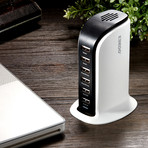 6-Port Desktop USB Charger // White