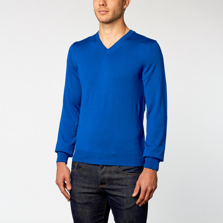 V-Neck Sweater // Bright Blue (M)