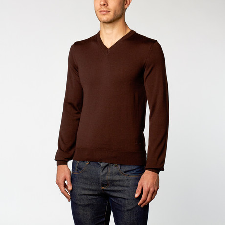 V-Neck Sweater // Brown (M)