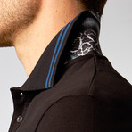 Just Cavalli // Long-Sleeve Polo // Black + Blue Trim (M)