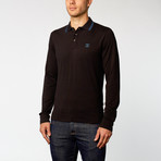 Just Cavalli // Long-Sleeve Polo // Black + Blue Trim (M)