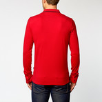 Just Cavalli // Long-Sleeve Polo // Red + Black Trim (L)