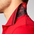 Just Cavalli // Long-Sleeve Polo // Red + Black Trim (L)