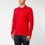 Just Cavalli // Long-Sleeve Polo // Red + Black Trim (L)