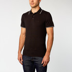 Short-Sleeve Polo // Black + White Trim (M)