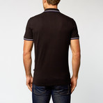 Just Cavalli // Short-Sleeve Polo // Black + Purple Trim (M)