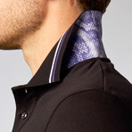 Just Cavalli // Short-Sleeve Polo // Black + Purple Trim (M)