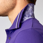 Short-Sleeve Polo // Purple + Black Trim (M)
