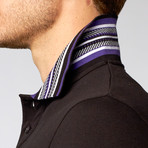 Just Cavalli // Short-Sleeve Polo // Black Multistripe Trim (M)