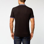 Just Cavalli // Short-Sleeve Polo // Black Multistripe Trim (M)