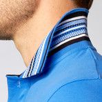 Just Cavalli // Short-Sleeve Polo // Blue Multistripe Trim (2XL)
