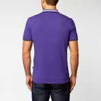 Short-Sleeve Polo // Purple Multistripe Trim (M)