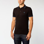 Just Cavalli // Short-Sleeve Polo // Black + Blue Trim (M)