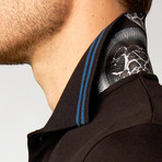 Just Cavalli // Short-Sleeve Polo // Black + Blue Trim (M)