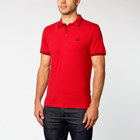 Just Cavalli // Short-Sleeve Polo // Red + Black Trim (M)