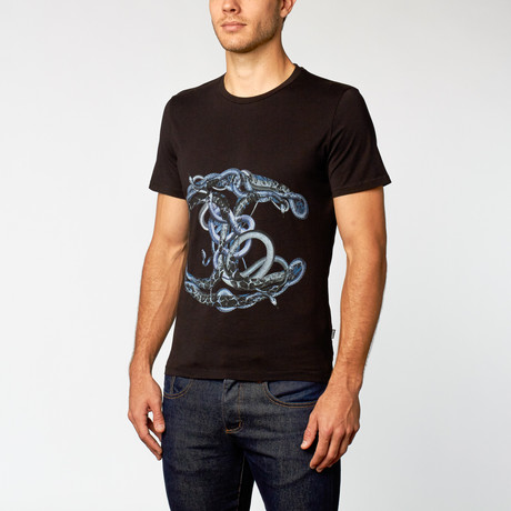 Snake Logo Tee // Black + Blue + Purple (XL)