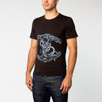 Snake Logo Tee // Black + Blue + Purple (XL)