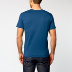 Just Cavalli // Snake Logo Tee // Blue + Black + Purple (M)