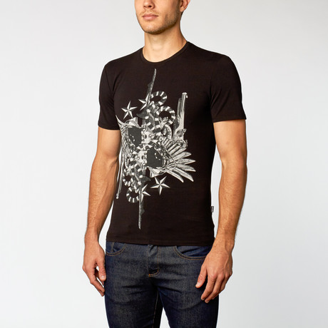 Just Cavalli // Printed Tee // Black + White (M)