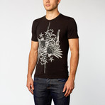 Just Cavalli // Printed Tee // Black + White (M)