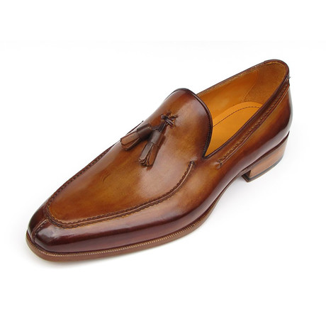 Hand Painted Leather Tassel Loafers // Brown (Euro: 38)