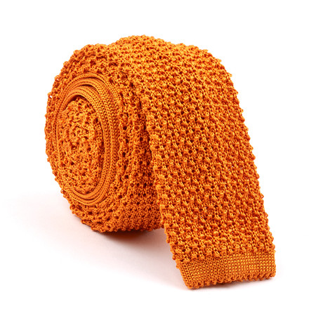 Knitted Silk Tie // Orange
