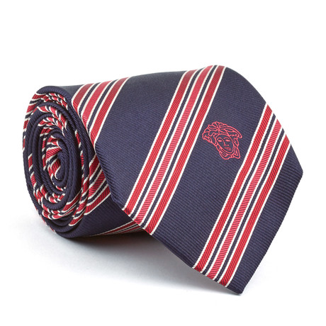 Silk Tie // Blue + Red Diagnal