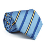 Silk Tie // Blue + Yellow Diagnal Stripe