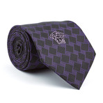 Silk Tie // Purple + Black Squares