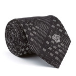 Silk Tie // Black Square Dot