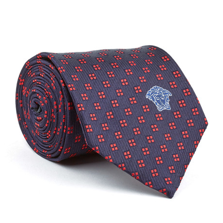 Squares Silk Tie // Navy + Red