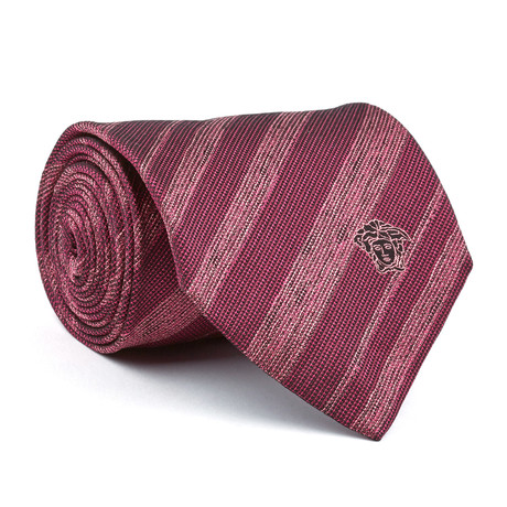 Silk Tie // Burgundy Stripe