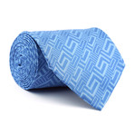 Silk Tie // Light Blue Rectangular Pattern