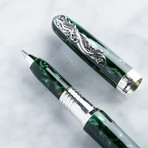 Tibaldi Art Nouveau Malachite Mermaid Ball Point Pen