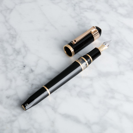Tibaldi Divina Fountain Pen // Medium Nib // Black + Rose Gold