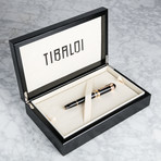 Tibaldi Divina Fountain Pen // Medium Nib // Black + Rose Gold