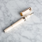 Tibaldi Divina Fountain Pen // Broad Nib // Ivory + Rose Gold