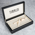 Tibaldi Divina Fountain Pen // Broad Nib // Ivory + Rose Gold