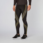 Pro Tights // Black + Grey + Yellow (XL)