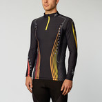 Longsleeve Revolution Web Top // Black + Orange (M)