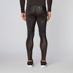 Stabilyx Printed Tights // Black + Red + Blue (XL)