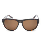 Hamon Rounded Sunglasses // Dark Brown + Red + White