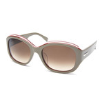 Hamon Rounded Sunglasses // Light Brown + Red + White