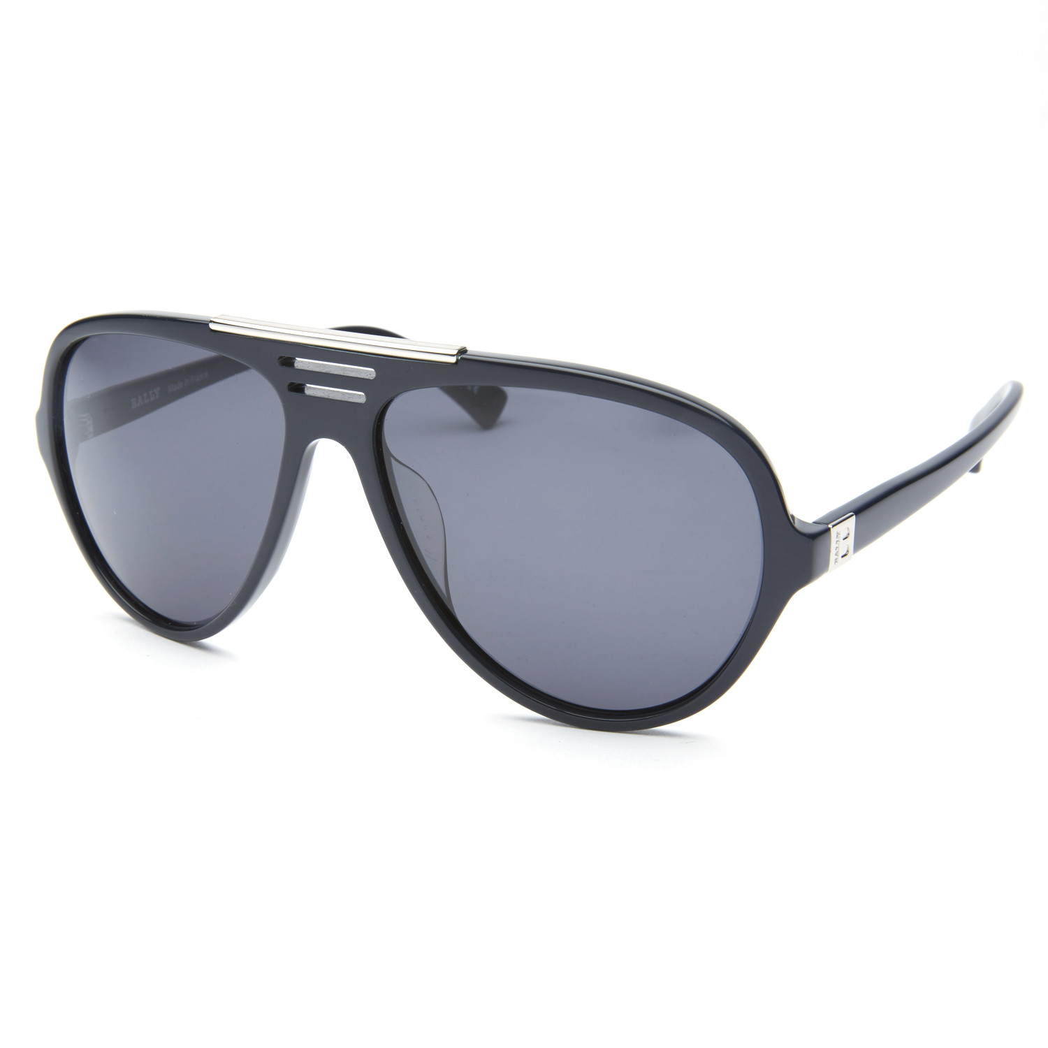 Bally // Chrome Accent Aviator Sunglasses // Black II - Designer ...